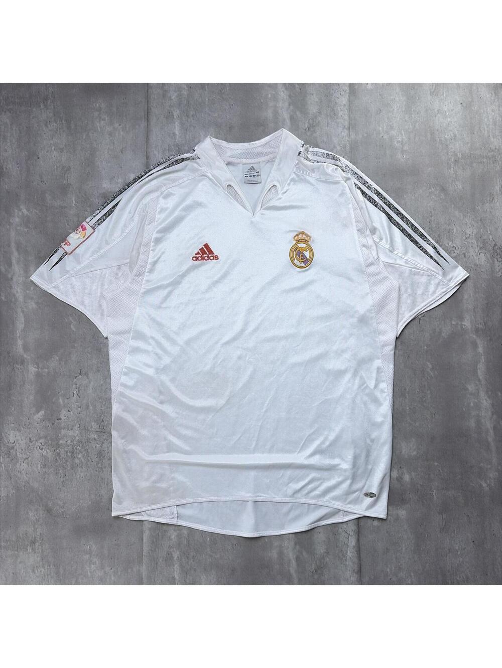 Vintage White Adidas Real Madrid 2004/05 Climacool Home Soccer Jersey
